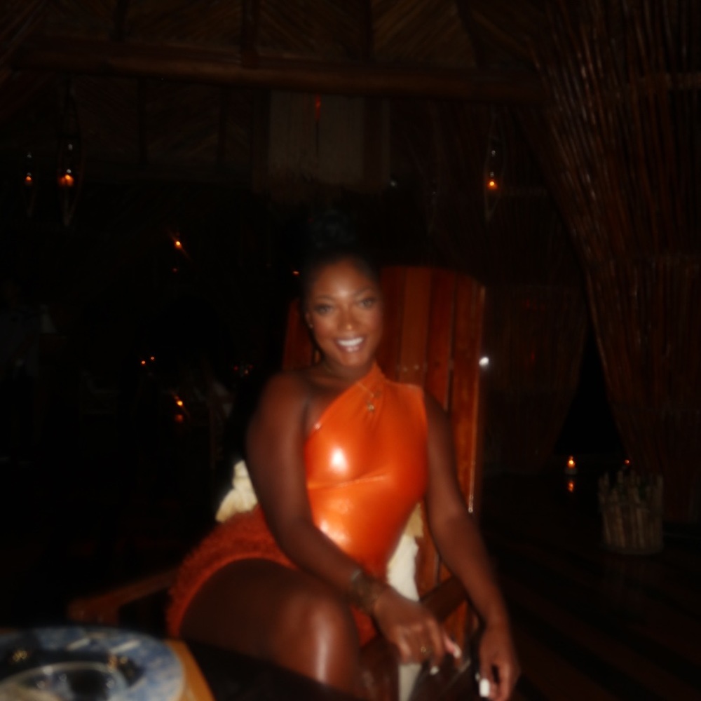 2pc Orange bodysuit, and skirt
